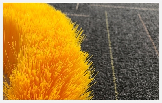 Yellow Photovoltaic Solar Panel Cleaning Brush With Motor Double Disc