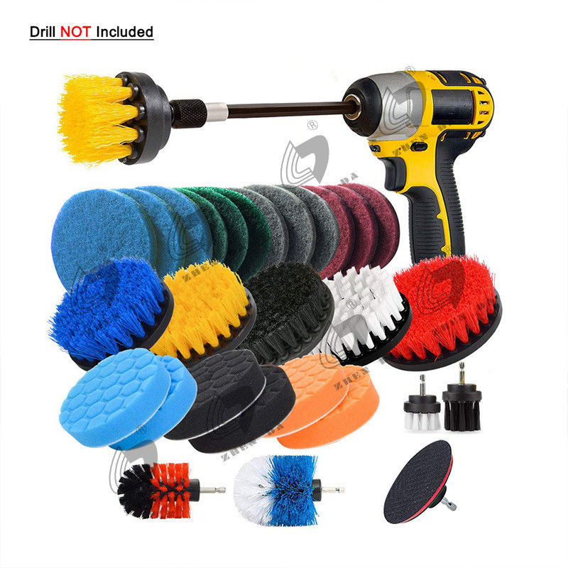 31pcs 3.5" Drill Cleaning Brush Scrouing Scrubber Sponge Pads For Kitchen Car Cleaning